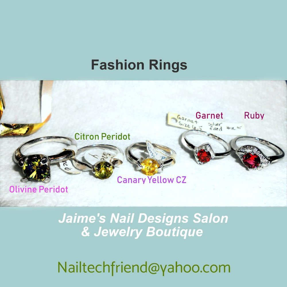 Yellow Sz 5 Ring & Olivine Citrine GP Sz 4 Ring - Picture 11 of 13